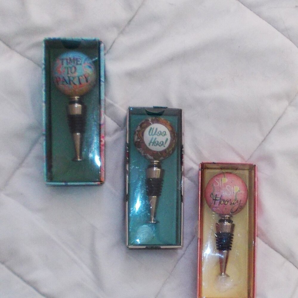 NWT 3 - Demdaco Party Bottle Stoppers